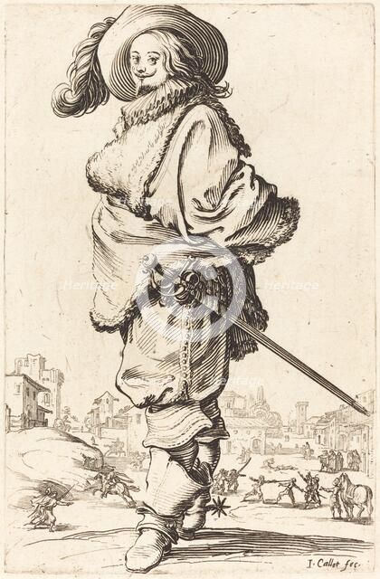 Noble Man with Fur Plastron, c. 1620/1623. Creator: Jacques Callot.