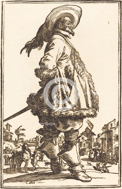 Noble Man with Mantle Trimmed in Fur, Holding his Hands Behind his Back. Creator: Unknown.