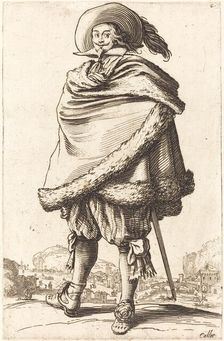 Noble Man Wrapped in a Mantle Trimmed with Fur, c. 1620/1623. Creator: Jacques Callot
