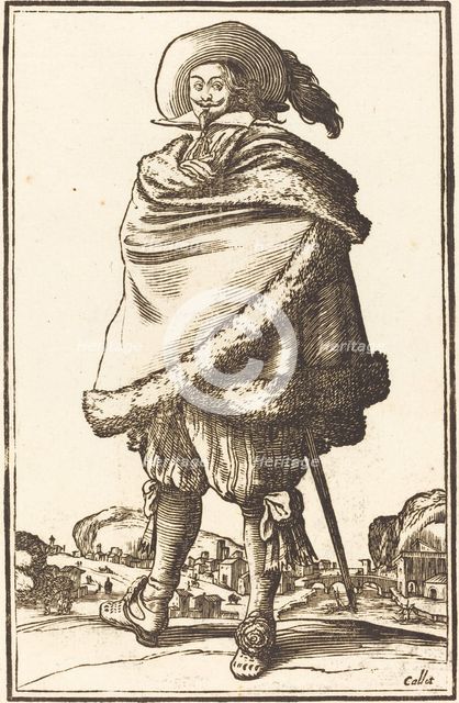 Noble Man Wrapped in a Mantle Trimmed with Fur. Creator: Unknown.