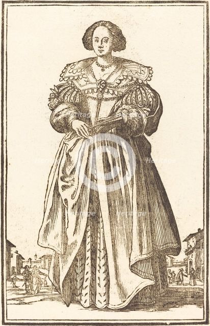 Noble Woman with Fan. Creator: Unknown.
