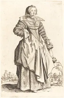 Noble Woman with Large Collar, c. 1620/1623. Creator: Jacques Callot