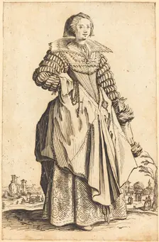 Noble Woman with Large Collar, c. 1620/1623. Creator: Jacques Callot