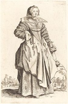 Noble Woman with Large Collar, c. 1620/1623. Creator: Jacques Callot