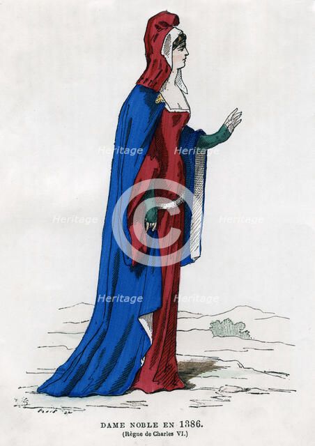 Noblewoman of the time of Charles VI of France, 1386 (1882-1884). Artist: Petit