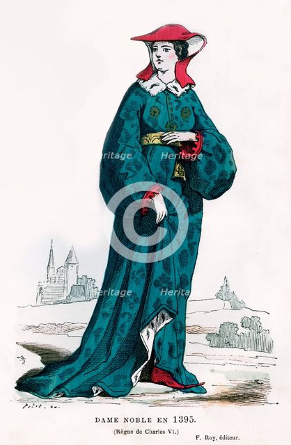 Noblewoman of the time of Charles VI of France, 1395 (1882-1884). Artist: Petit
