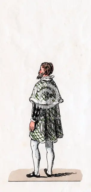 Nobleman, costume design for Shakespeare's play, Henry VIII, 19th century. Artist: Unknown