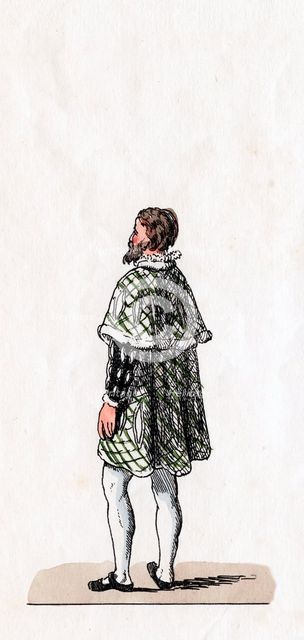 Nobleman, costume design for Shakespeare's play, Henry VIII, 19th century. Artist: Unknown