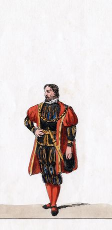 Nobleman, costume design for Shakespeare's play, Henry VIII, 19th century