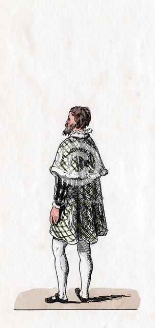 Nobleman, costume design for Shakespeare's play, Henry VIII, 19th century. Artist: Unknown