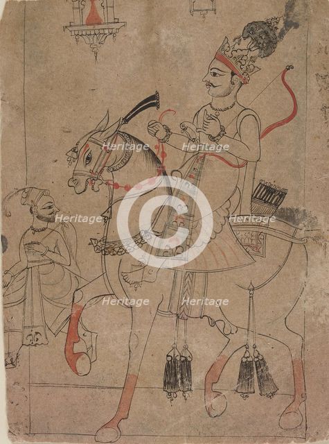 Nobleman on Horseback, mid-18th century. Creator: Unknown.