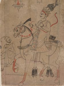 Nobleman on Horseback, mid-18th century. Creator: Unknown