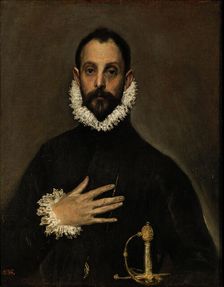Nobleman with his Hand on his Chest, c. 1580. Artist: El Greco, Dominico (1541-1614)