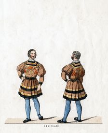 Noblemen, costume design for Shakespeare's play, Henry VIII, 19th century