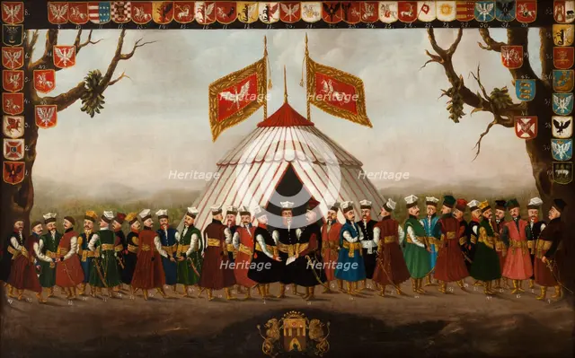 Noblemen in Voivodeship Uniforms, end of 18th century. Creator: Unknown.