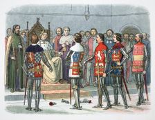Nobles before King Richard II, Westminster, 1387 (1864). Creator: James William Edmund Doyle
