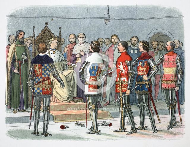 Nobles before King Richard II, Westminster, 1387 (1864).  Creator: James William Edmund Doyle.