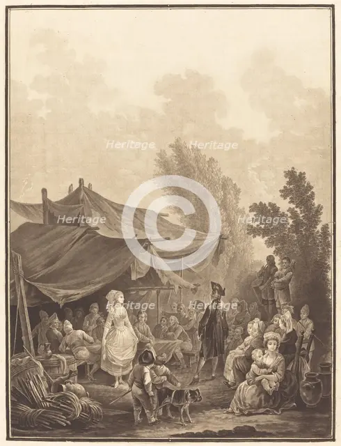 Noce de Village (Village Wedding), 1785. Creator: Charles-Melchior Descourtis.