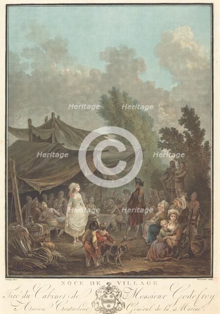 Noce de Village (Village Wedding), 1785. Creator: Charles-Melchior Descourtis.