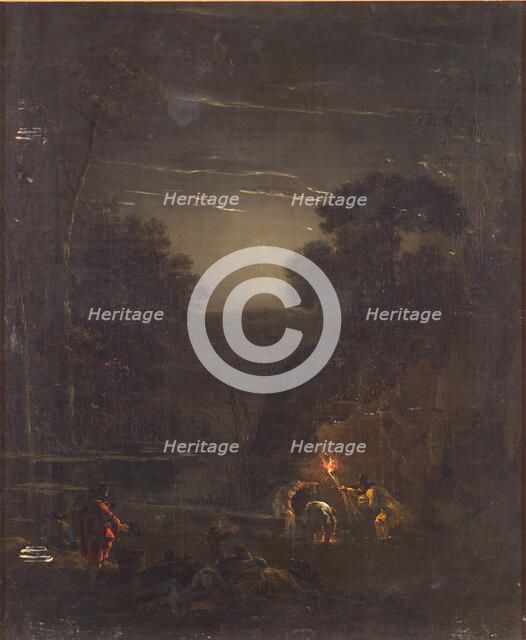 Nocturnal Crayfishing, 1625-1652. Creator: Jan Asselijin.