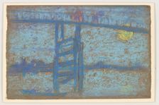 Nocturne: Battersea Bridge, 1872-1873. Creator: James Abbott McNeill Whistler
