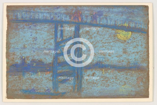 Nocturne: Battersea Bridge, 1872-1873. Creator: James Abbott McNeill Whistler.