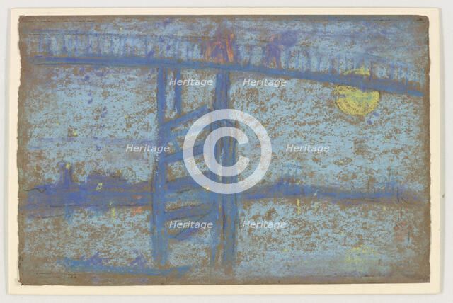 Nocturne: Battersea Bridge, 1872-1873. Creator: James Abbott McNeill Whistler.