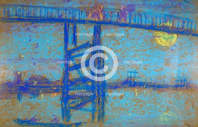 Nocturne: Battersea Bridge, 1872-1873. Artist: Whistler, James Abbott McNeill (1834-1903)