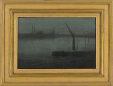 Nocturne: Blue and Silver--Battersea Reach, 1870-1875. Creator: James Abbott McNeill Whistler