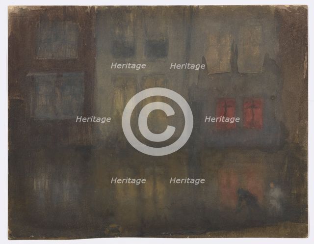 Nocturne: Black and Red?Back Canal, Holland, 1882. Creator: James Abbott McNeill Whistler.