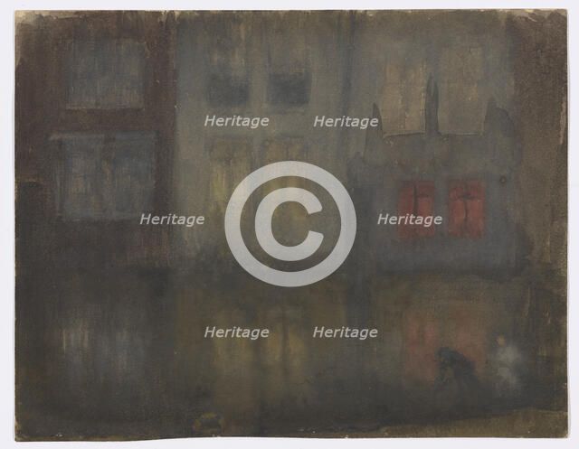 Nocturne: Black and Red?Back Canal, Holland, 1882. Creator: James Abbott McNeill Whistler.