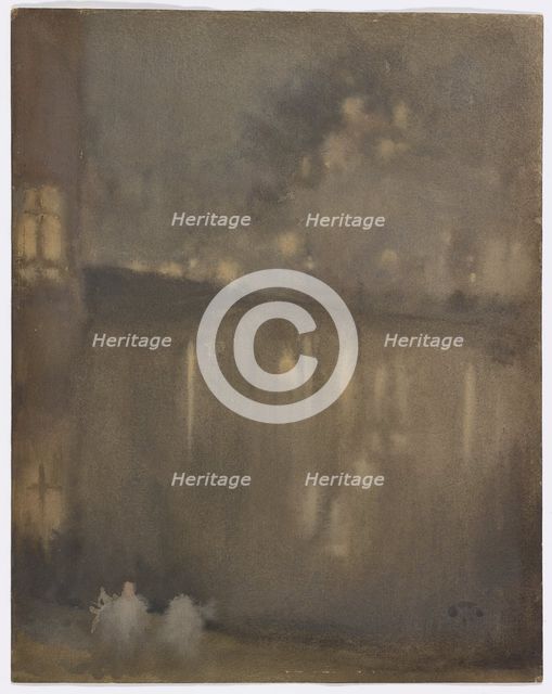 Nocturne: Grey and Gold?Canal, Holland, 1882. Creator: James Abbott McNeill Whistler.