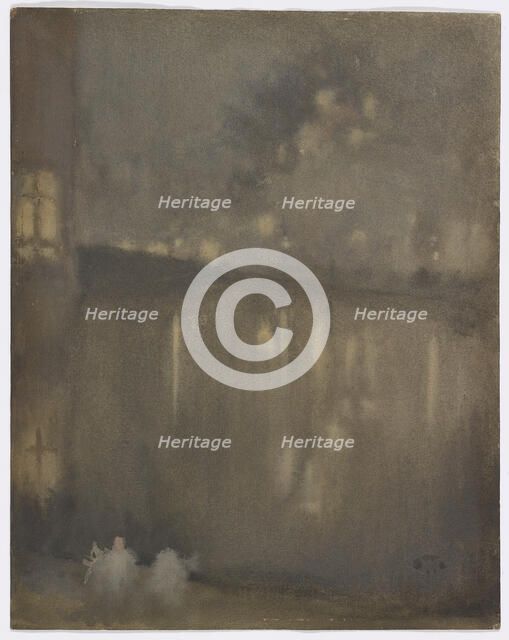 Nocturne: Grey and Gold?Canal, Holland, 1882. Creator: James Abbott McNeill Whistler.