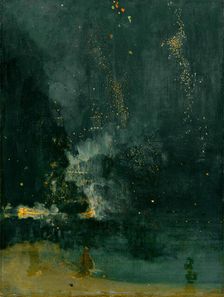 Nocturne in Black and Gold, the Falling Rocket, 1875. Creator: James Abbott McNeill Whistler