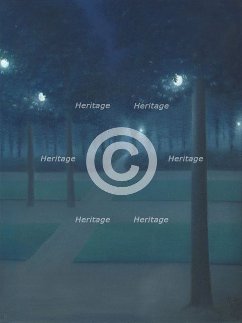 Nocturne in the Parc Royal, Brussels. Artist: Degouve de Nuncques, William (1867-1935)