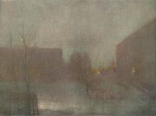 Nocturne Trafalgar Square Chelsea Snow 1876 (1903-1904). Artist: James Abbott McNeill Whistler