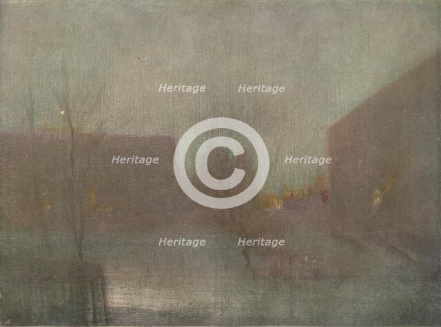 'Nocturne Trafalgar Square Chelsea Snow', 1876 (1903-1904).  Artist: James Abbott McNeill Whistler.