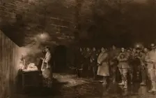 Noel, au fort de Douaumont; La messe de minuit du 25 decembre 1916, dans une casemate du fort 191 Creator: Unknown