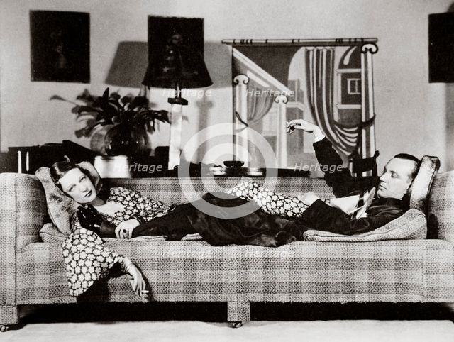 Noel Coward and Gertrude Lawrence in a scene from 'Private Lives', New York, USA, 1931. Creator: Unknown.