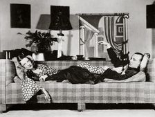 Noel Coward and Gertrude Lawrence in a scene from Private Lives New York, USA, 1931