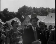 Noel Coward, Actor and Playwright, With Edwina, Lady Louis Mountbatten at a Theatrical..., 1939. Creator: British Pathe Ltd