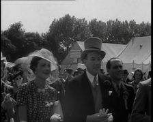 Noel Coward, Actor and Playwright, With Edwina, Lady Louis Mountbatten at a Theatrical..., 1939. Creator: British Pathe Ltd