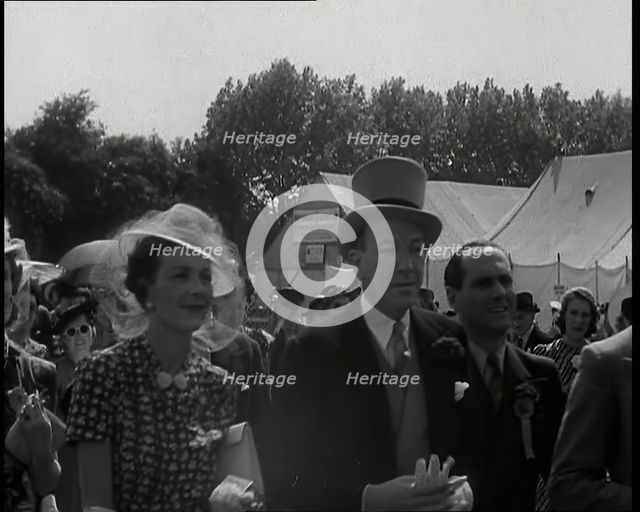 Noel Coward, Actor and Playwright, With Edwina, Lady Louis Mountbatten at  a Theatrical..., 1939. Creator: British Pathe Ltd.