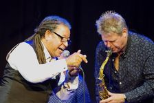 Noel McCalla and Derek Nash (Sax), Hawth, Crawley, West Sussex, 5 Oct 2018. Creator: Brian O'Connor