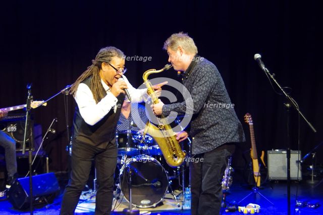 Noel McCalla and Derek Nash (Sax), Hawth, Crawley, West Sussex, 5 Oct 2018. Creator: Brian O'Connor.