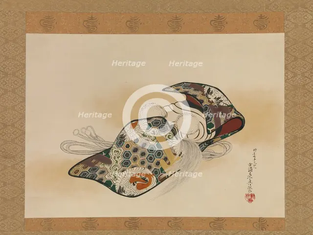 Noh Mask: Okina, dated 1879. Creator: Shibata Zeshin.