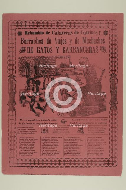 Noisy Assembly of Calavera Dandies and Old Drunks and Laborers and Garbanzo-Sellers, n.d. Creator: Manuel Manilla.