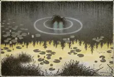 Nøkken. Artist: Kittelsen, Theodor (1857-1914)