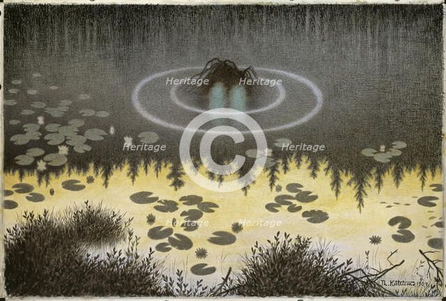 Nøkken. Artist: Kittelsen, Theodor (1857-1914)