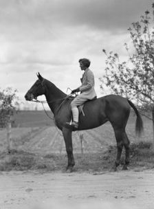 Noland, Charlotte, Miss, on horseback, 1931 May 8. Creator: Arnold Genthe